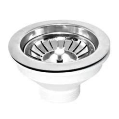 Piletta standard inox mm.90 L.B. PLAST 1"1/2 ø114mm con tappo a cestello per lavello cucina