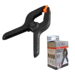 Pinza morsetto di serraggio a molla mm.90 apertura max mm.36 cf.4 pz. KOMBO