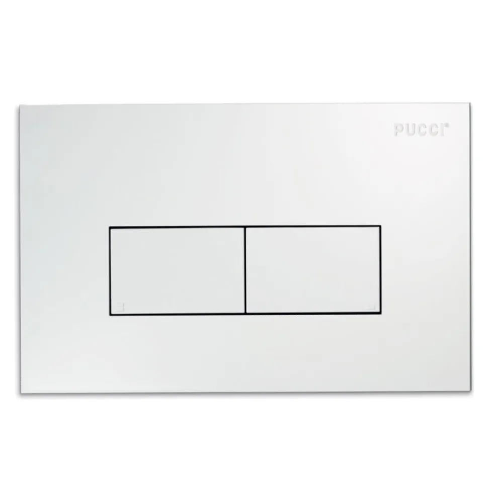 Placca a 2 pulsanti PUCCI ECO mod. LINEA bianca cm.28 x 18 sp.4,7 cm. per cassetta incasso PUCCI ECO