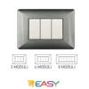 Placca coprinterruttori alluminio notte 6 posti ELETTROCANALI serie EASY compatibile Bticino Matix