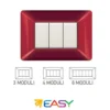 Placca coprinterruttori amaranto 3 posti ELETTROCANALI serie EASY compatibile Bticino Matix