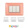 Placca coprinterruttori arancio pastello 3 posti ELETTROCANALI serie EASY compatibile Bticino Matix