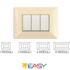 Placca coprinterruttori avorio 4 posti ELETTROCANALI serie EASY compatibile Bticino Matix