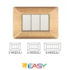 Placca coprinterruttori betulla 4 posti ELETTROCANALI serie EASY compatibile Bticino Matix