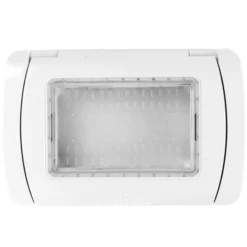 Placca stagnata autoportante da esterno 3 posti bianca IP55 MAPAM compatibile BTICINO MATIX
