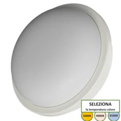 Plafoniera LED rotonda PALIO IP65 20W 2500lm con selettore 3CCT 3000/4000/6000K bianca