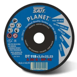 PLANET DT Disco taglio metallo mm.115 x 3 x 22,23 Sait
