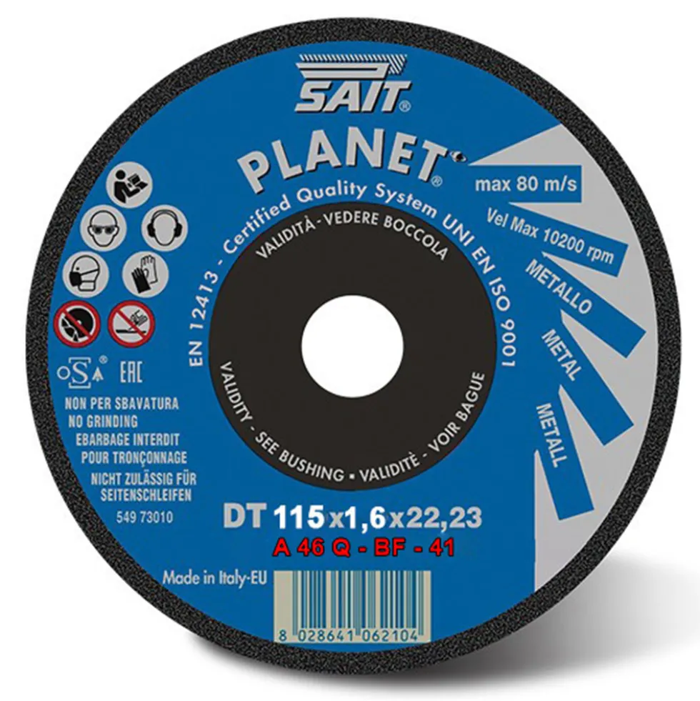PLANET TM Disco taglio metallo mm.115 x 1,6 x 22,23 Sait