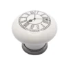 Pomolo in porcellana per mobili stile shabby chic mm.31 dis. OROLOGIO