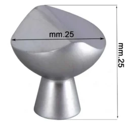 Pomolo in zama cromo opaco mm.25 MG40079
