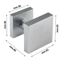 Pomolo quadro cromo satinato stile moderno mod. ASTI per porte
