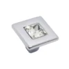 Pomolo quadro per mobili stile moderno con strass mm.25 x 25 cromo lucido ITALMETAL