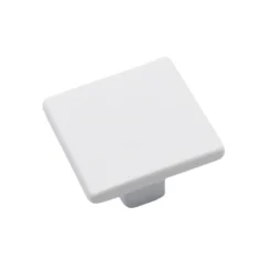 Pomolo quadro per mobili stile moderno mm.25 x 25 bianco opaco ITALMETAL