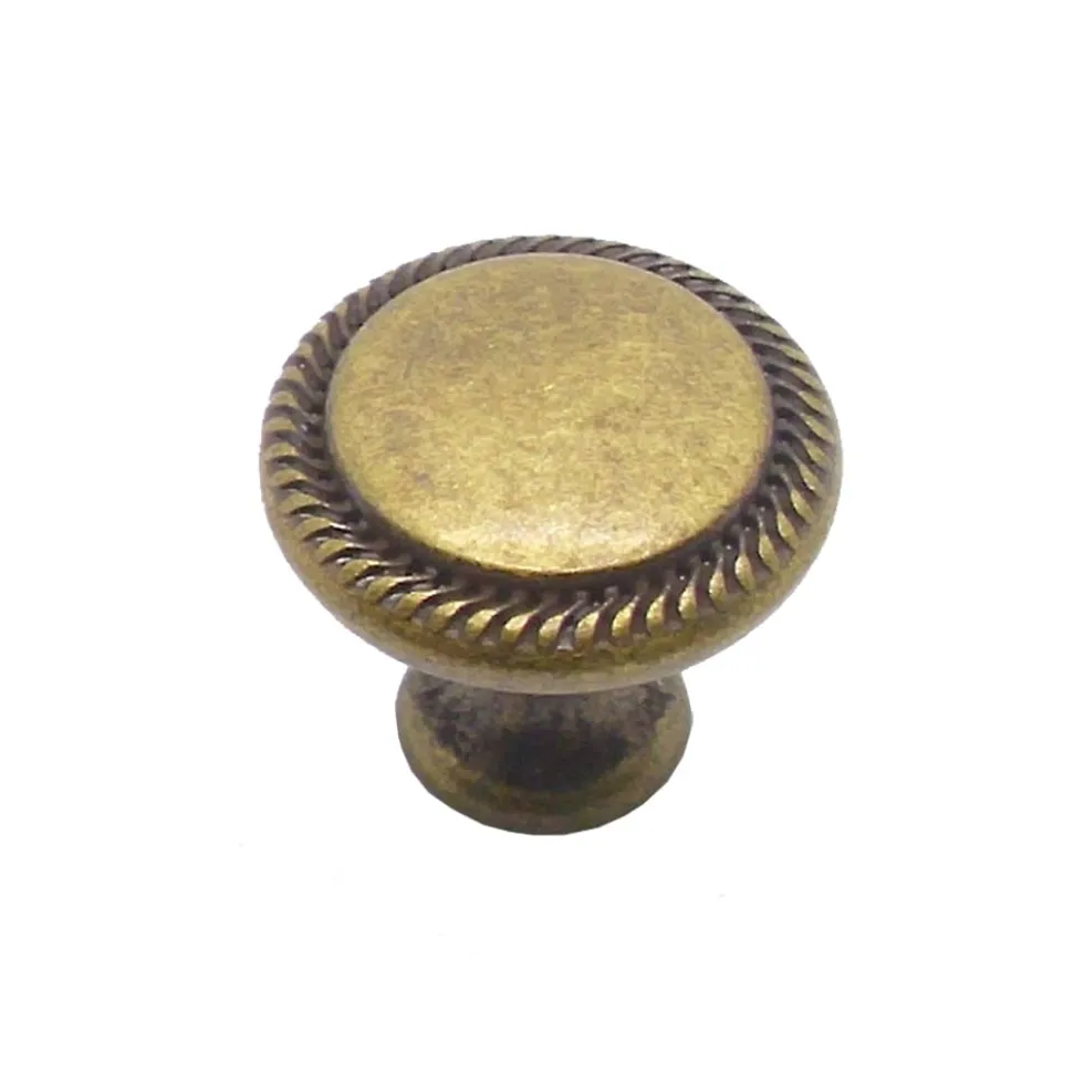 Pomolo tondo antichizzato per mobili stile antico mm.25 ottone antico ITALMETAL