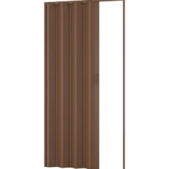 Porta a soffietto da interno cm.82 x 210 noce con maniglia e chiusura magnetica