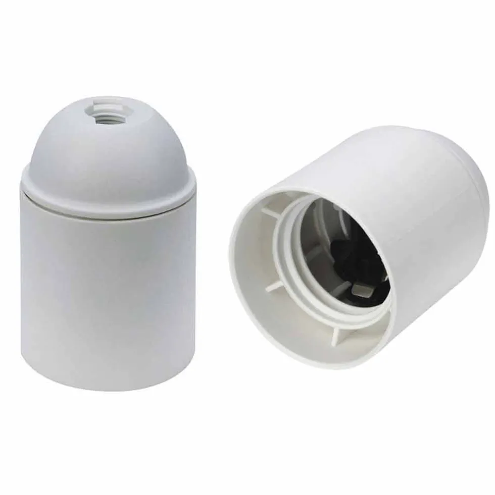 Portalampade E27 liscio bianco