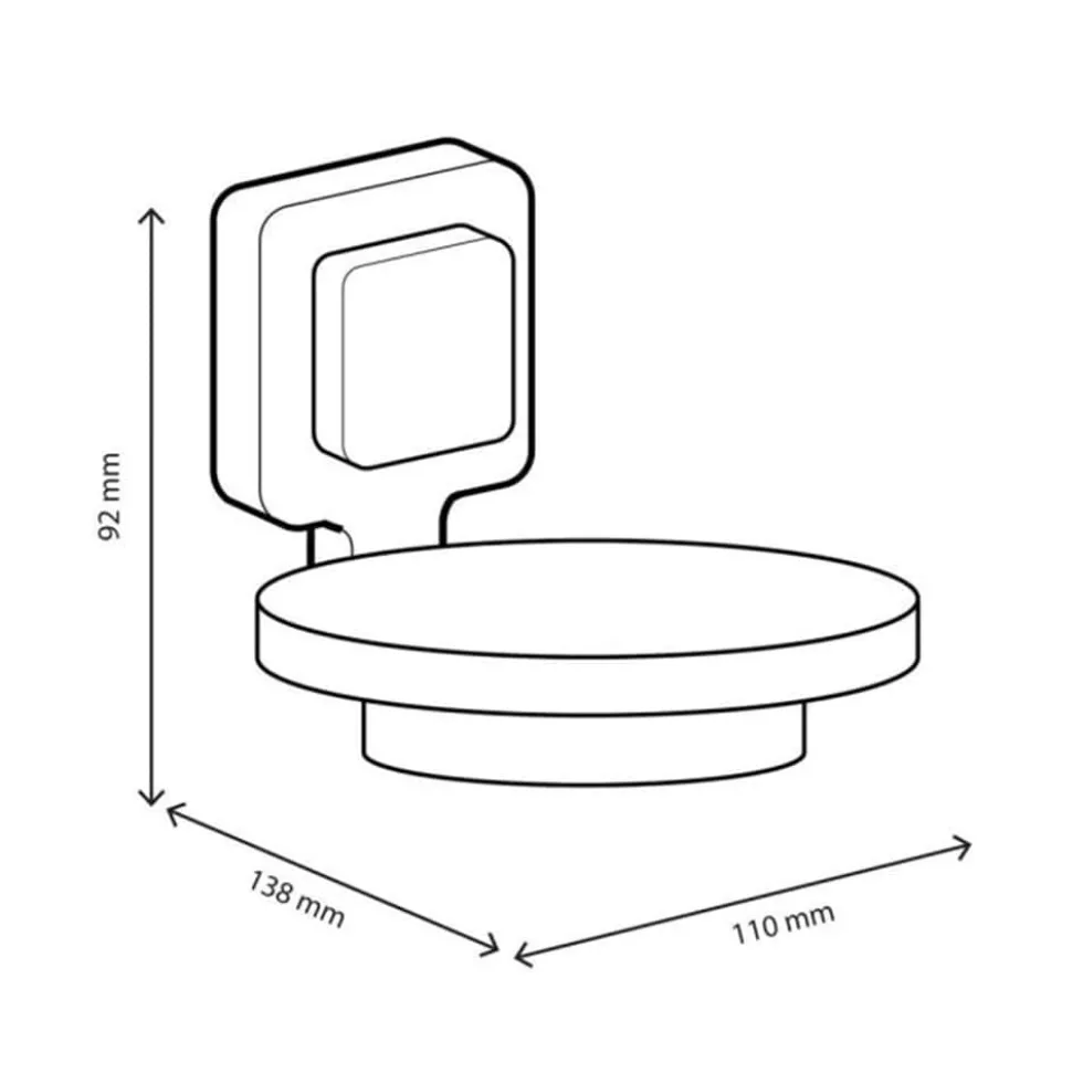 Porta sapone KOEMO serie KARA cromo lucido con fissaggio brevettato VACUWAY senza forare