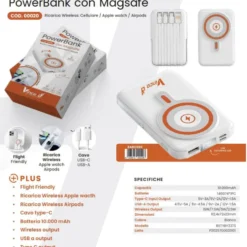 Powerbank universale 10.000 mAh con MagSafe per ricarica wireless VINCO 00020