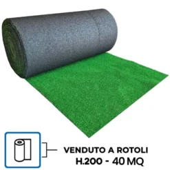 Prato sintetico erba sintetica artificiale moquette tappeto erboso mm.7 H.200 X 20 mt. rotolo 40 MQ