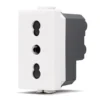 Presa bivalente italiana 2P+T 10/16 amp JOY-T3 compatibile BTICINO MATIX