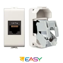 Presa di rete RJ45 CAT.5e UTP plug 8/8 ELETTROCANALI serie EASY compatibile Bticino Matix