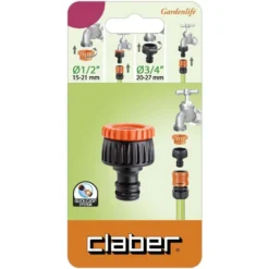 Presa portagomma multifiletto 3/4" - 1/2" CLABER 8591 per rubinetto da giardino