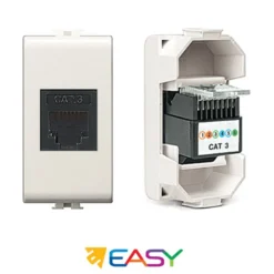 Presa telefonica RJ11 plug 6/4 ELETTROCANALI serie EASY compatibile Bticino Matix