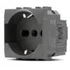 Presa trivalente schuko italiana/tedesca 2P+T 10/16 amp ART compatibile BTICINO LIVING antracite