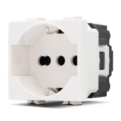 Presa trivalente schuko italiana/tedesca 2P+T 10/16 amp JOY-T3 compatibile BTICINO MATIX