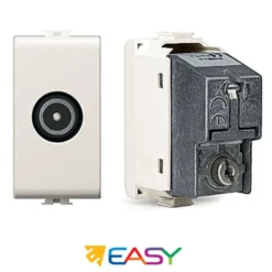 Presa tv coassiale passante schermata ELETTROCANALI serie EASY compatibile Bticino Matix