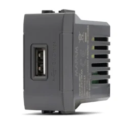 Presa USB tipo A 5V 2amp ART compatibile BTICINO LIVING antracite