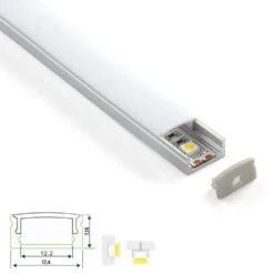 Profilo canalina in alluminio a parete per strisce LED mt.2 con cover