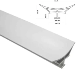 Profilo igienico a sguscio "MAGNUM" in pvc rigido bianco mm.65 x mt.2 per pavimenti e sanitari