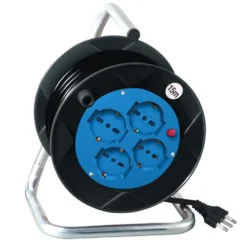 Prolunga avvolgibile avvolgicavo 4 prese bipasso/schuko cavo 3 x 1,5 mt.15 spina 16A CFG ES083