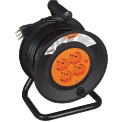 Prolunga elettrica avvolgibile avvolgicavo mt.25 cavo 3 x 1,5 spina 16A 4 prese universali BTICINO