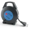Prolunga elettrica avvolgibile avvolgicavo mt.5 cavo 3 x 1,5mmq - 2 prese bivalenti 10/16amp AXIR