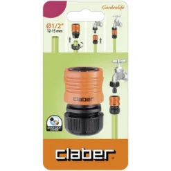 Raccordo automatico ad aggancio/sgancio rapido quick-click CLABER 8606 per tubo 1/2"