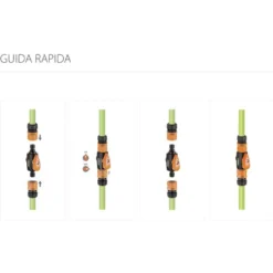 Raccordo congiunzione CLABER 8611 con rubinetto per tubo giardino