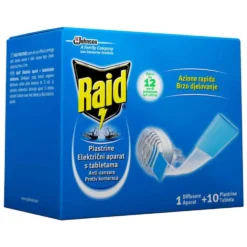 RAID Elettroemanatore insetticida elettrico antizanzare con 10 piastrine