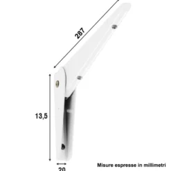 Reggimensola ribaltabile in acciaio stampato mm.287 bianca ALDEGHI