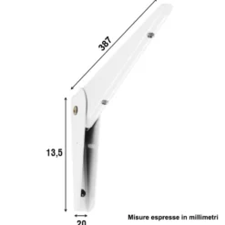 Reggimensola ribaltabile in acciaio stampato mm.387 bianca ALDEGHI