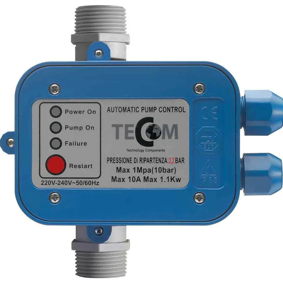 Regolatore elettronico automatico di pressione per elettropompe tipo presscontrol 2,2 bar TECOM