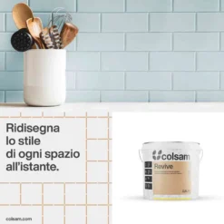 REVIVE Smalto all'acqua super resistente per piastrelle e supporti difficili lt.0,750 - 2,500 bianco e tinte di cartella