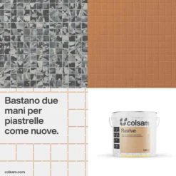 REVIVE Smalto all'acqua super resistente per piastrelle e supporti difficili lt.0,750 - 2,500 bianco e tinte di cartella