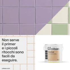 REVIVE Smalto all'acqua super resistente per piastrelle e supporti difficili lt.0,750 - 2,500 bianco e tinte di cartella