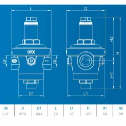 Riduttore di pressione a membrana PN40 1/2" con camera di compensazione OR 204.015