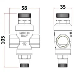 Riduttore di pressione mignon 1/2" nichelato DN15 FARG 500.1/2