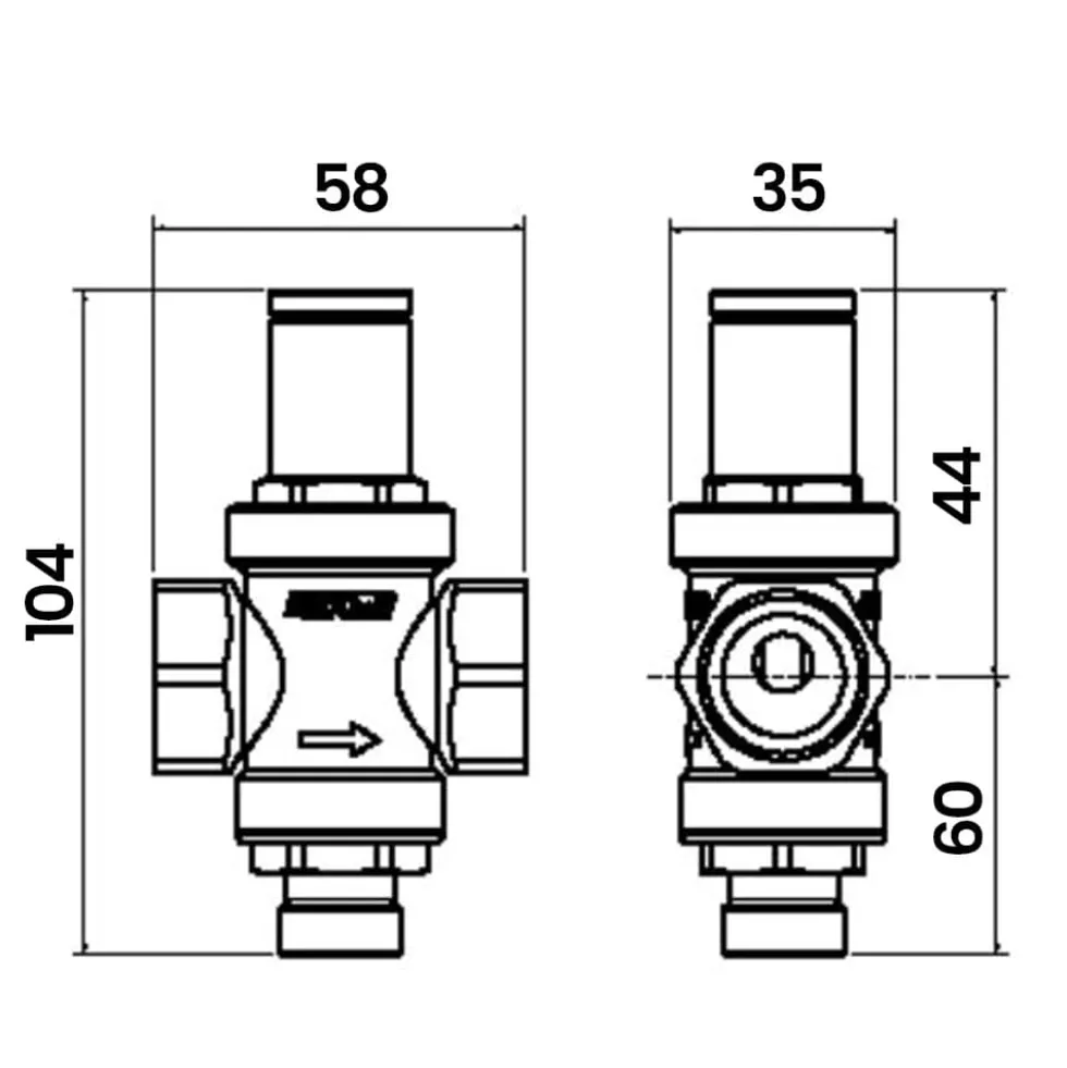 Riduttore di pressione MIGNON 3/4" PN16 con attacco manometro ICMA 91247AE06