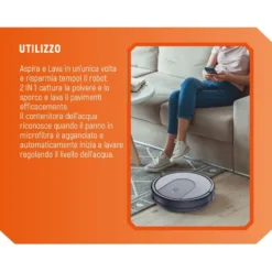 Robot aspirapolvere con funzione lava e asciuga VINCO 40180 compatibile con Alexa e Google Home