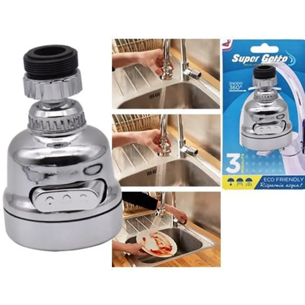 Rompigetto miscelatore orientabile a 3 funzioni SUPER GETTO con pulsante
